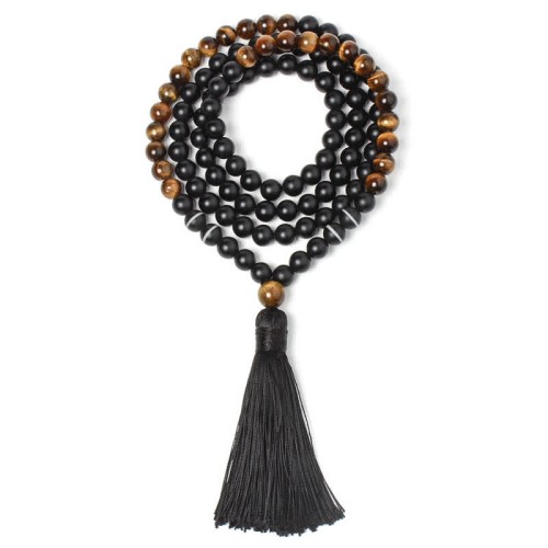 Black Onyx Tiger Eye Fortune Necklace Pendant Black Onyx Tiger Eye Fortune Necklace Pendant