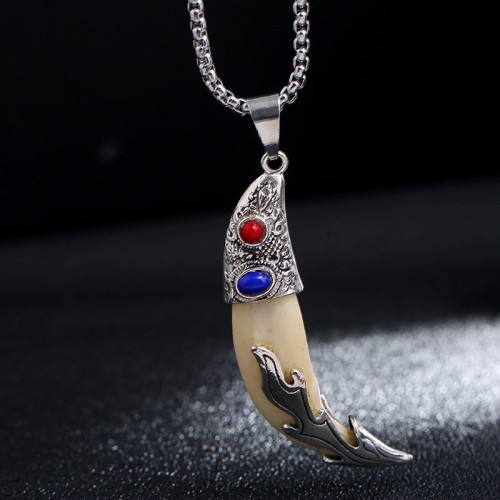 Titanium Steel Imitation Wolf Tooth Balance Necklace Titanium Steel Imitation Wolf Tooth Balance Necklace