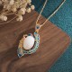 White Jade Peacock Copper Blessing Necklace Pendant White Jade Peacock Copper Blessing Necklace Pendant