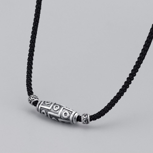 999 Silver Nine-Eye Dzi Bead Protection Necklace 999 Silver Nine-Eye Dzi Bead Protection Necklace