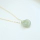 Sterling Silver Double Peace Buckle Hetian Jade Luck Pendant