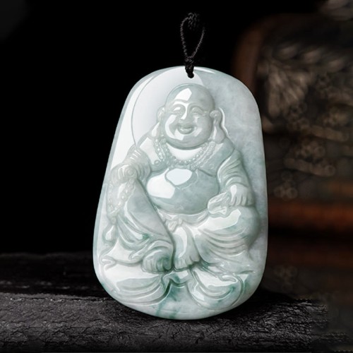 Natural Jade Laughing Buddha Luck Necklace Natural Jade Laughing Buddha Luck Necklace