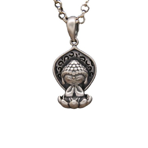 999 Sterling Silver Buddha Serenity Necklace