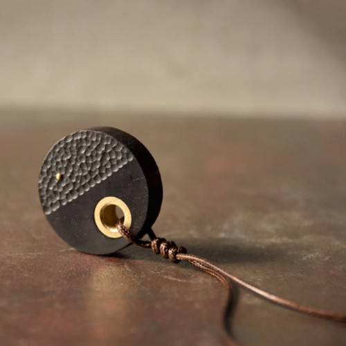 Handcrafted Ebony Wood Copper Peace Necklace Handcrafted Ebony Wood Copper Peace Necklace