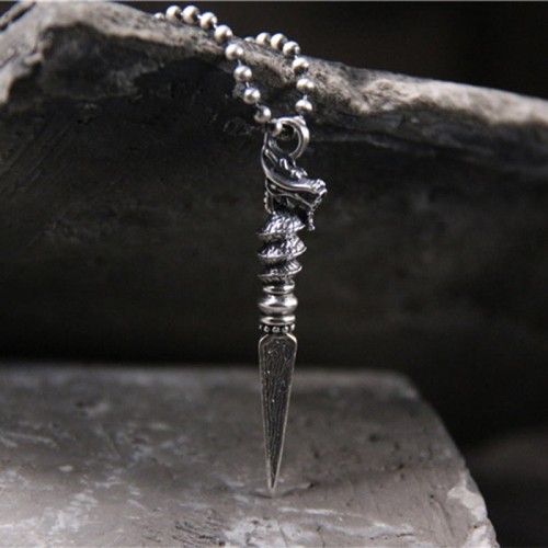 925 Sterling Silver Dragon Dorje Vajra Necklace 925 Sterling Silver Dragon Dorje Vajra Necklace