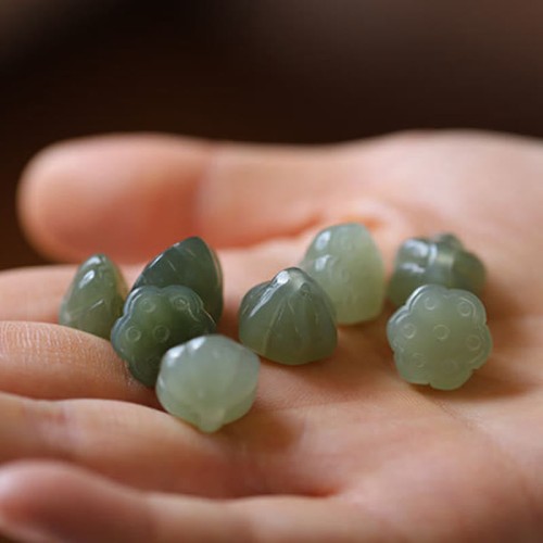 Round Jade Peace Lotus Abundance Necklace Pendant