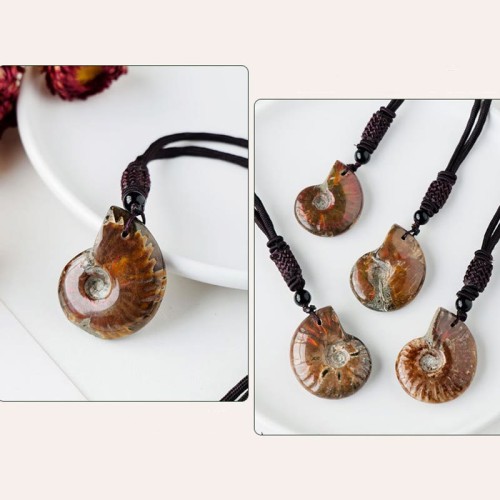 Natural Ammonite Fossil Meditation Healing Necklace Natural Ammonite Fossil Meditation Healing Necklace