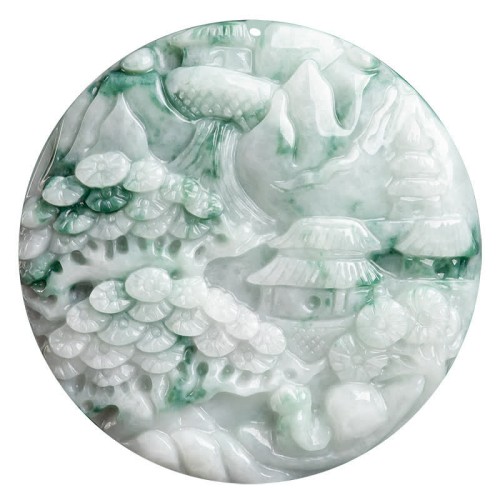 Mountain Landscape Jade Abundance Necklace