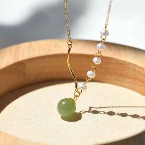 Hetian Jade Pearl Luck Bead Necklace Hetian Jade Pearl Luck Bead Necklace