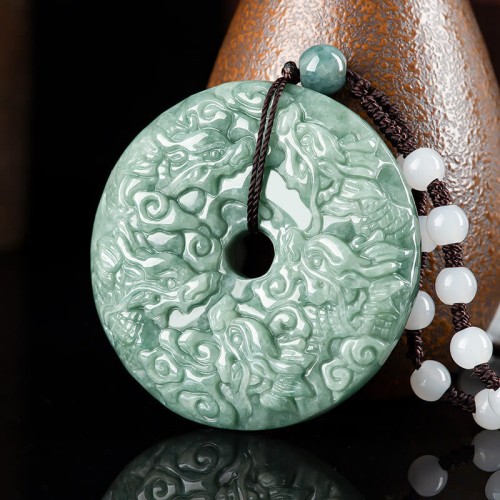 Year of the Dragon Jade Nine Dragons Protection Necklace Year of the Dragon Jade Nine Dragons Protection Necklace