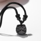 Silver Sheen Obsidian Red Agate Dancing Lion Necklace