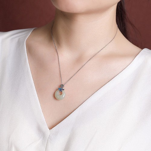 925 Silver Plated Gold Year of the Dragon Jade Necklace 925 Silver Plated Gold Year of the Dragon Jade Necklace