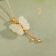 925 Sterling Silver Hetian White Jade Butterfly Blessing Necklace 925 Sterling Silver Hetian White Jade Butterfly Blessing Necklace