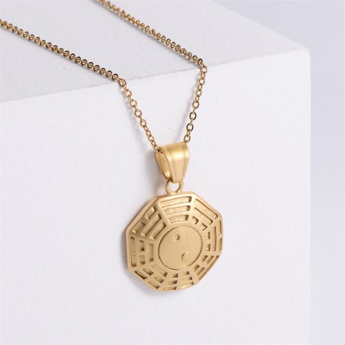 Bagua Yin Yang Titanium Steel Balance Necklace Bagua Yin Yang Titanium Steel Balance Necklace