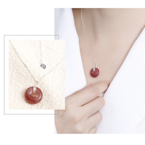 Strawberry Quartz Healing Necklace Pendant Strawberry Quartz Healing Necklace Pendant