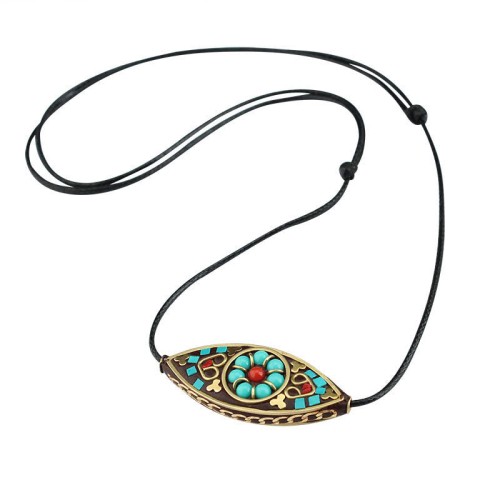 Tibetan Turquoise Bead Protection Necklace Tibetan Turquoise Bead Protection Necklace