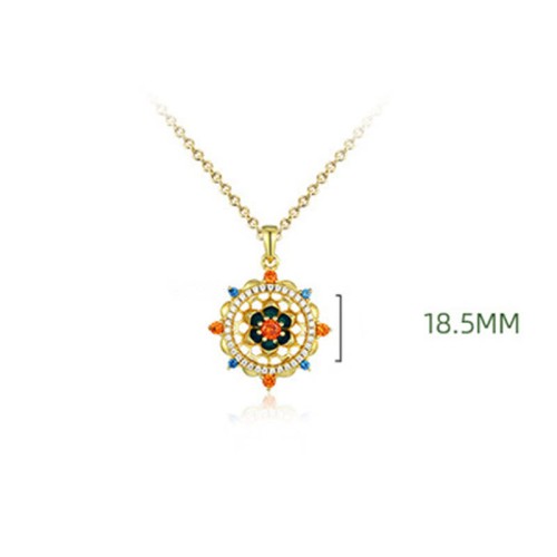 925 Sterling Silver Lotus Flower Zircon Necklace 925 Sterling Silver Lotus Flower Zircon Necklace