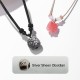 Silver Sheen Obsidian Red Agate Dancing Lion Necklace