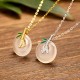 925 Silver Chalcedony Bamboo Leaf Peace Necklace 925 Silver Chalcedony Bamboo Leaf Peace Necklace