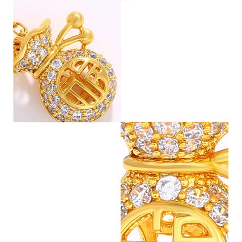 24K Gold Plated Fu Character Fortune Necklace 24K Gold Plated Fu Character Fortune Necklace