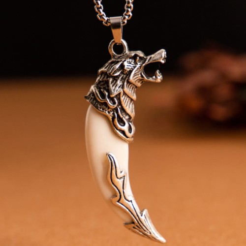 Wolf Tooth Titanium Steel Balance Necklace Wolf Tooth Titanium Steel Balance Necklace