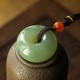 Round Jade Gray Jade Peace Luck Necklace Pendant