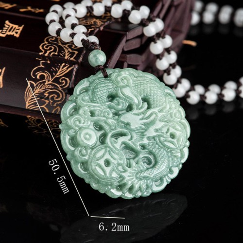 Chinese Zodiac Dragon Jade Fortune Necklace