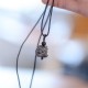 Silver Sheen Obsidian Dancing Lion Necklace