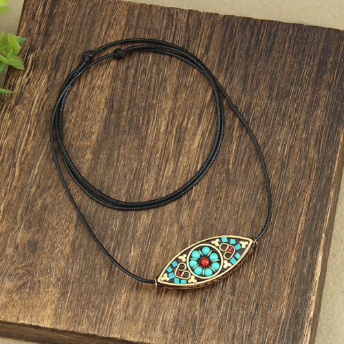 Tibetan Turquoise Bead Protection Necklace Tibetan Turquoise Bead Protection Necklace