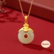 925 Sterling Silver Dragon Year Jade Protection Necklace Pendant 925 Sterling Silver Dragon Year Jade Protection Necklace Pendant