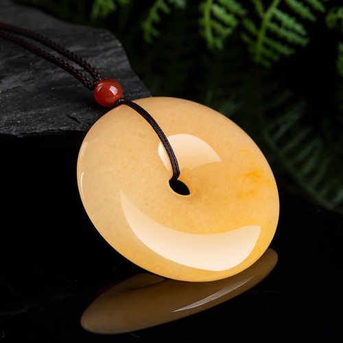 Golden Silk Jade Peace Wealth Necklace Pendant Golden Silk Jade Peace Wealth Necklace Pendant