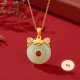 925 Sterling Silver Dragon Year Jade Protection Necklace Pendant 925 Sterling Silver Dragon Year Jade Protection Necklace Pendant