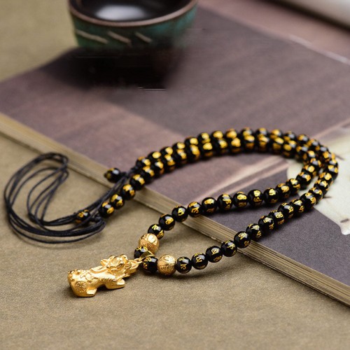 Feng Shui Obsidian PiXiu Wealth Necklace Feng Shui Obsidian PiXiu Wealth Necklace