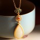 925 Silver Hetian White Jade Water Drop Necklace
