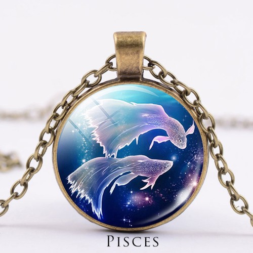 12 Constellations Zodiac Moon Star Protection Necklace 12 Constellations Zodiac Moon Star Protection Necklace