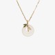 925 Silver Chalcedony Bamboo Leaf Peace Necklace 925 Silver Chalcedony Bamboo Leaf Peace Necklace