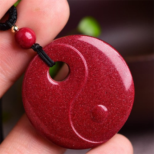 Laughing Buddha Yin Yang Cinnabar Blessing Necklace