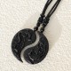 Black Obsidian Yin Yang Dragon Necklace Pendant Black Obsidian Yin Yang Dragon Necklace Pendant