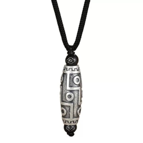 Nine-Eye Dzi Bead Auspicious Clouds Necklace Pendant Nine-Eye Dzi Bead Auspicious Clouds Necklace Pendant