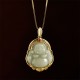 Sterling Silver Laughing Buddha Jade Luck Necklace
