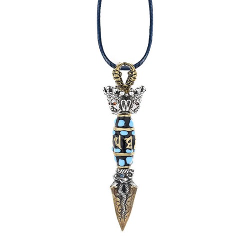 Dorje Vajra Dzi Bead Wealth Necklace Pendant Dorje Vajra Dzi Bead Wealth Necklace Pendant
