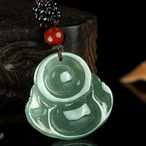 Laughing Buddha Jade Abundance Pendant