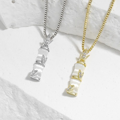 Chalcedony Bamboo Harmony Necklace