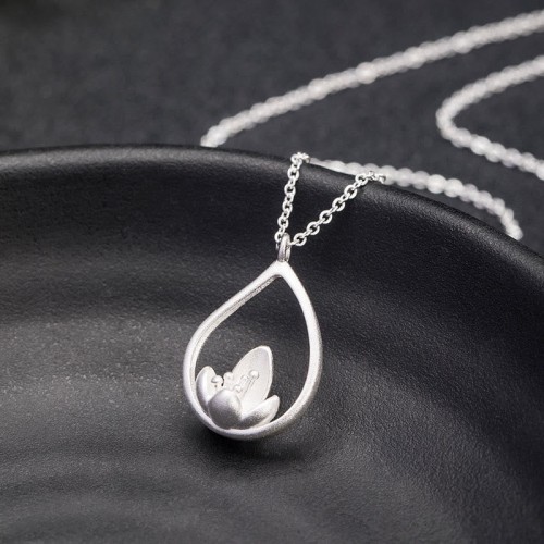 Sterling Silver Lotus Flower Enlightenment Necklace Sterling Silver Lotus Flower Enlightenment Necklace