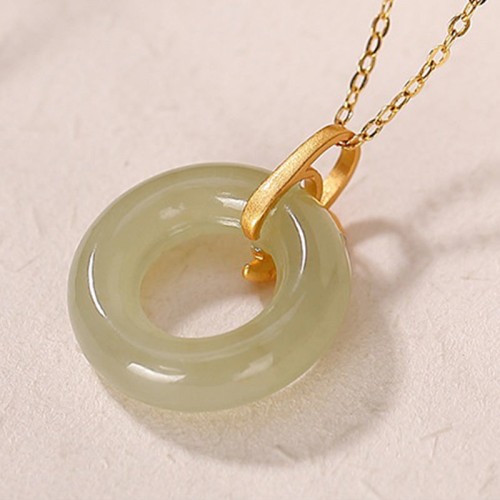 925 Silver Cyan Jade Bamboo Leaf Harmony Necklace 925 Silver Cyan Jade Bamboo Leaf Harmony Necklace