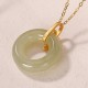 925 Silver Cyan Jade Bamboo Leaf Harmony Necklace 925 Silver Cyan Jade Bamboo Leaf Harmony Necklace