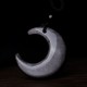 Silver Sheen Obsidian Crescent Moon Couple Necklace Pendant Silver Sheen Obsidian Crescent Moon Couple Necklace Pendant