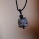 Silver Sheen Obsidian Dancing Lion Necklace