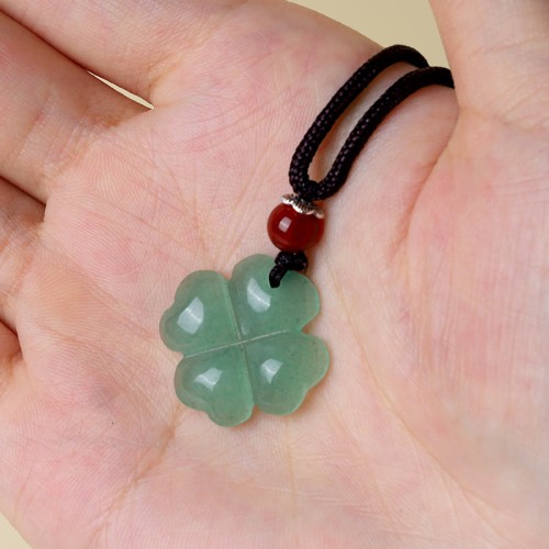 925 Sterling Silver Green Aventurine Four Leaf Clover Necklace 925 Sterling Silver Green Aventurine Four Leaf Clover Necklace