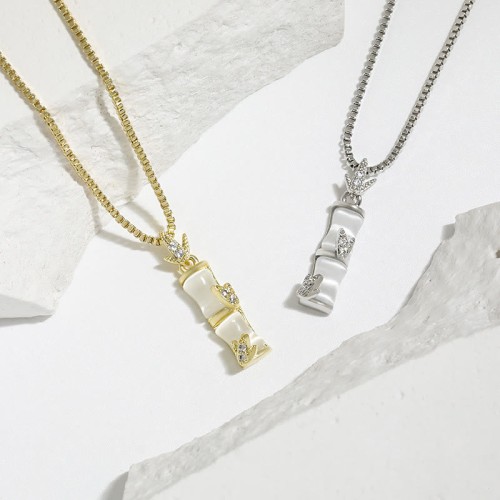 Chalcedony Bamboo Harmony Necklace